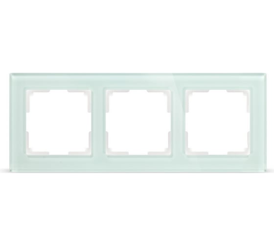 Изображение товара Рамка Smartbuy 3-местная стекло бежевая Нептун SBE-05i-Glass-FR-3