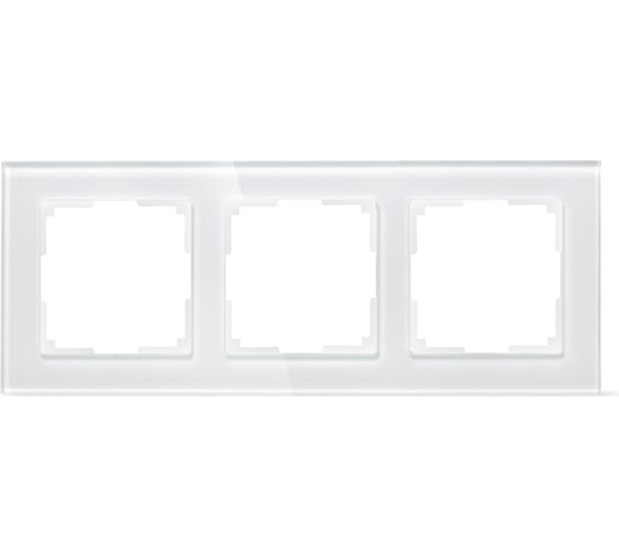 Изображение товара Рамка Smartbuy 3-местная стекло белая Нептун SBE-05w-Glass-FR-3