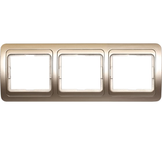 Изображение товара Рамка Smartbuy 3-местная горизонтальная шампань Марс SBE-02c-00-FR-3