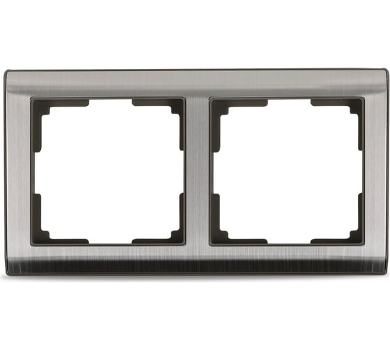 Изображение товара Рамка Smartbuy 2-местная серый никель Нептун SBE-05gn-Metal-FR-2
