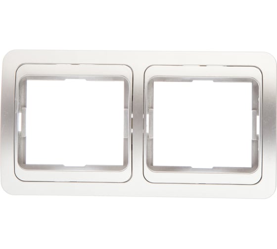 Изображение товара Рамка Smartbuy 2-местная горизонтальная серебро Марс SBE-02s-00-FR-2
