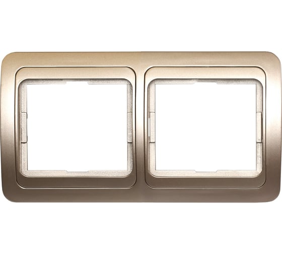 Изображение товара Рамка Smartbuy 2-местная горизонтальная шампань Марс SBE-02c-00-FR-2