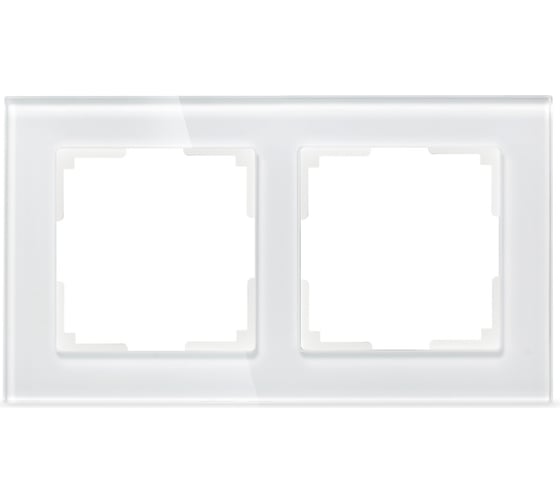 Изображение товара Рамка Smartbuy 2-местная стекло белая Нептун SBE-05w-Glass-FR-2