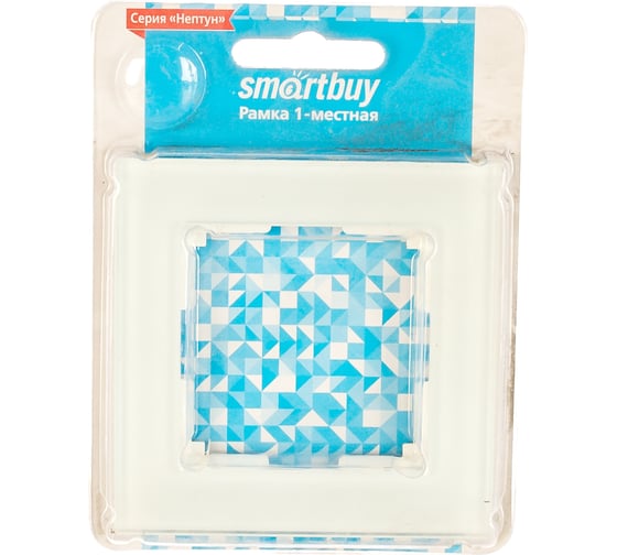 Изображение товара Рамка Smartbuy 1-местная стекло белая Нептун SBE-05w-Glass-FR-1