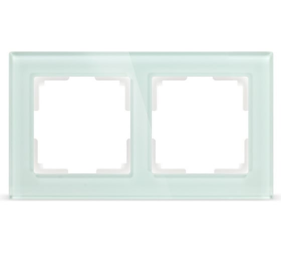 Изображение товара Рамка Smartbuy 2-местная стекло бежевая Нептун SBE-05i-Glass-FR-2