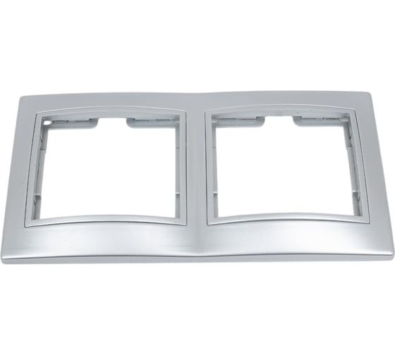 Изображение товара Рамка Smartbuy 2-местная горизонтальная серебро Венера SBE-01s-00-FR-2