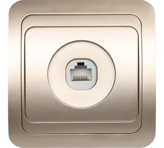 Изображение товара Компьютерная розетка Smartbuy RJ45 1-местная шампань Марс SBE-02c-S1-RJ