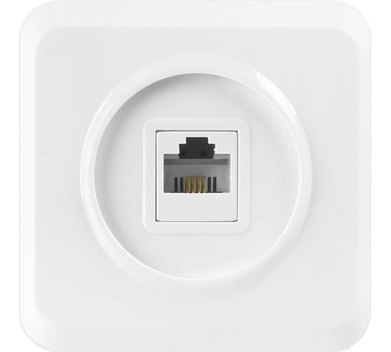 Изображение товара Компьютерная розетка Smartbuy RJ45 1-местная белая Юпитер SBE-03w-S1-RJ