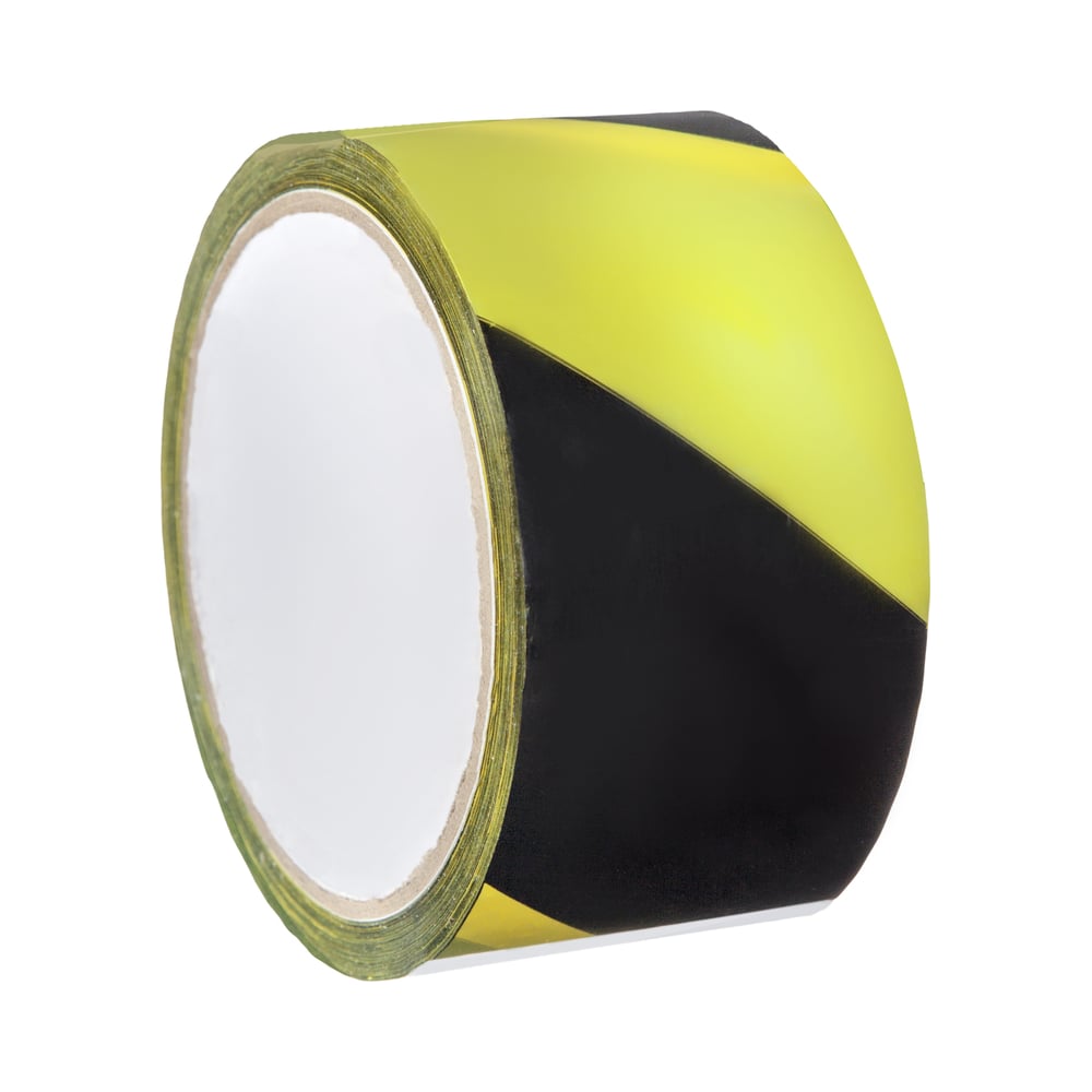 Изображение товара Лента для разметки пвх желто-черная 50 мм 50 м Комус