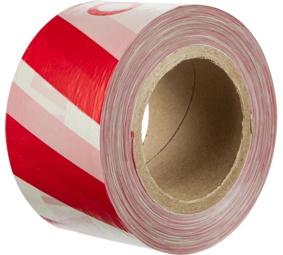Изображение товара Оградительная лента ООО Комус Опасная зона, красно-белая, 75 мм, 250 м, 6 шт. в упаковке 1836653