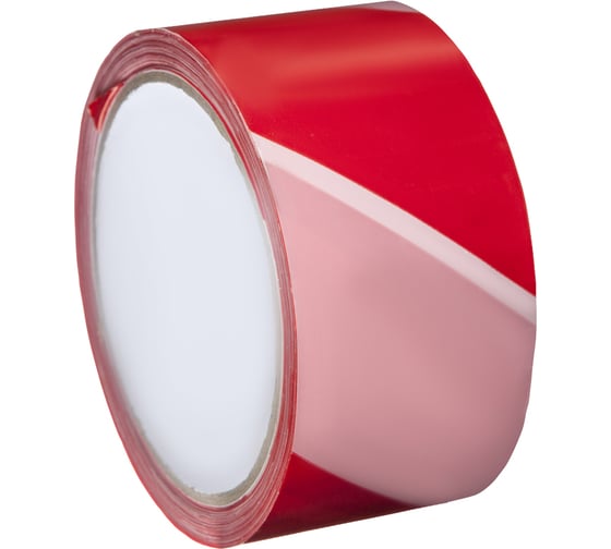 Изображение товара Лента для разметки ООО Комус ПВХ, красно-белый, 50 мм, 50 м 1416014