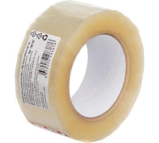 Изображение товара Клейкая лента ООО Комус  48 мм, 150 м, 43 мкм, прозрачный 1691187