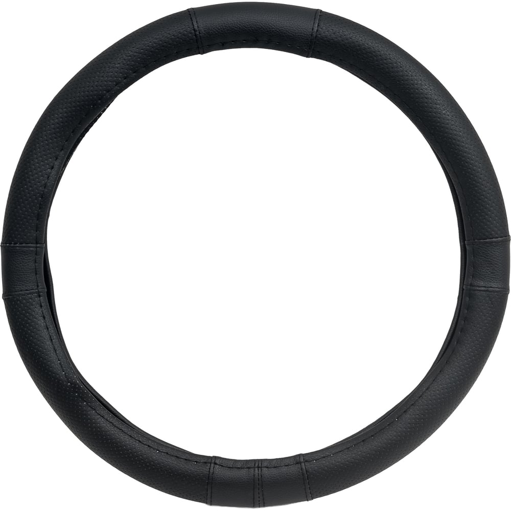 Изображение товара Оплетка рулевого колеса Nova Bright M из экокожи черная перфорированная