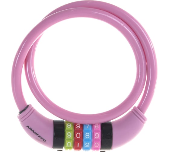 Изображение товара Кодовый навесной замок с тросом Авангард ВС-Т10К 650 мм ТЕХНО ПИНК 7 328