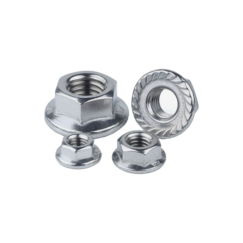 Изображение товара Фланцевая гайка STEELREX DIN 6923 цинк М8 70 шт надежный крепеж