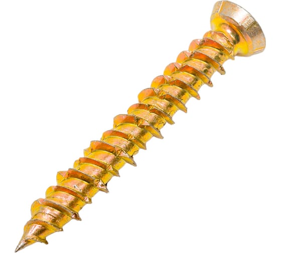 Изображение товара Шуруп по бетону STEELREX шлиц Torx, жёлтый цинк, 7,5x52 мм, 40 шт. 0137075052B400004032