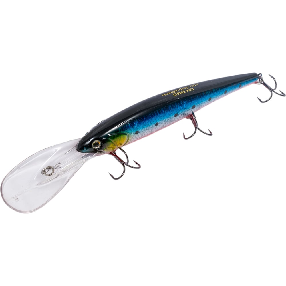 Изображение товара Воблер Strike Pro Hooligan Deep Diver 120 минноу фиксация на рыбалке