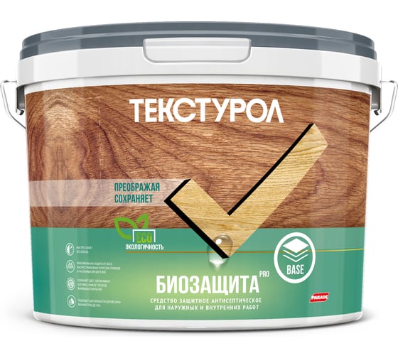 Изображение товара Универсальный грунт-антисептик для древесины Текстурол Биозащита PRO бесцв. 10л Лк-00005088