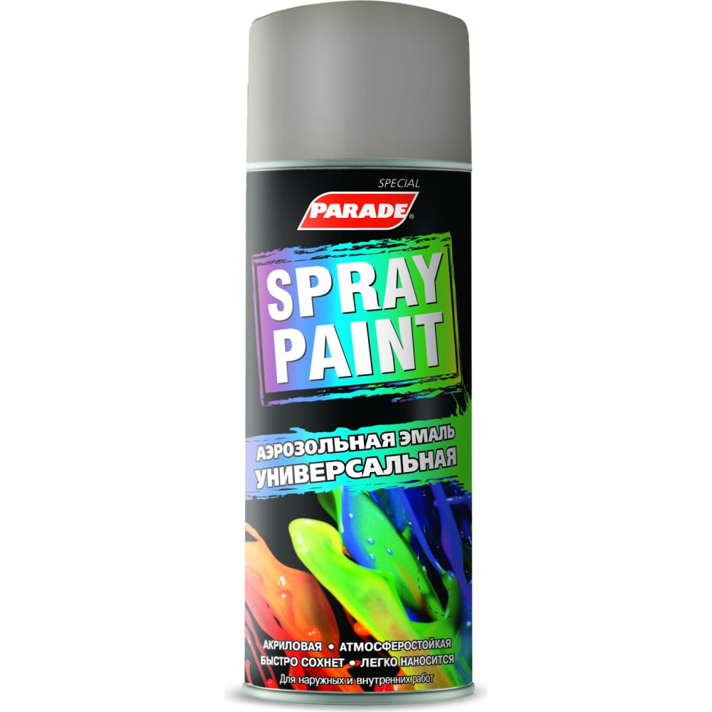 фото Аэрозольная эмаль parade spray paint ral 7004 сигнальный серый лк-00008448