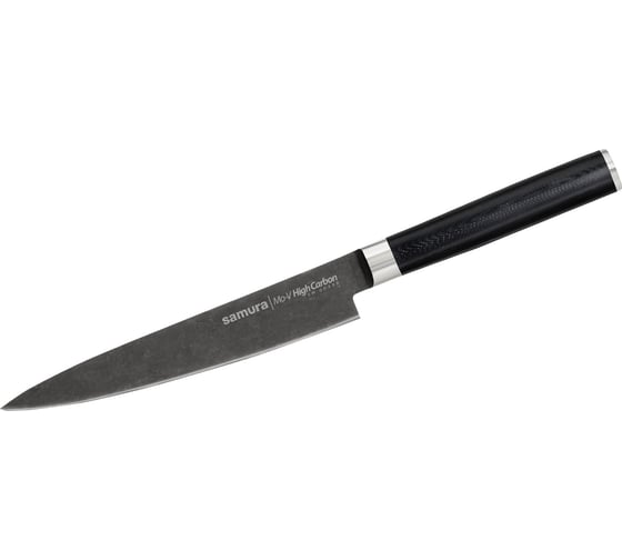 Изображение товара Кухонный универсальный нож Samura Mo-V Stonewash 150 мм, G-10 SM-0023B/K