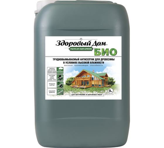 Изображение товара Деревозащитное средство Здоровый Дом БИО желто-зеленый 9 кг 90002075249