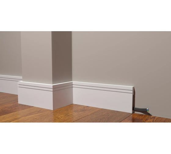 Изображение товара Стеновой ударопрочный влагостойкий плинтус под покраску Decor-Dizayn 100x15x2000 мм DD719