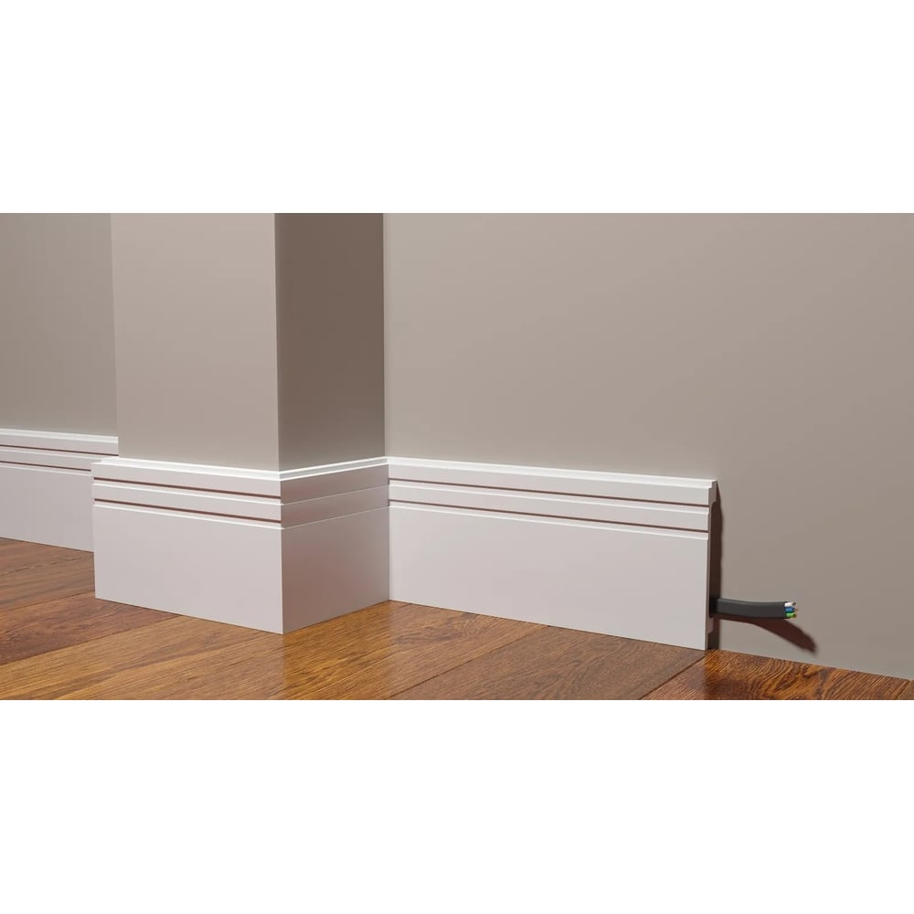 Изображение товара Стеновой влагостойкий плинтус Decor-Dizayn DD724 120x16x2000 мм под покраску
