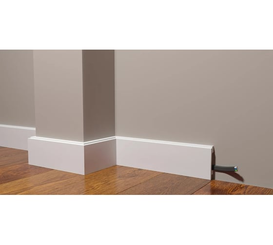 Изображение товара Напольный ударопрочный влагостойкий плинтус под покраску Decor-Dizayn 80x16x2000 мм DD723