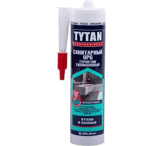 Изображение товара Силиконовый санитарный герметик TYTAN Professional UPG, 280 мл, прозрачный 229543