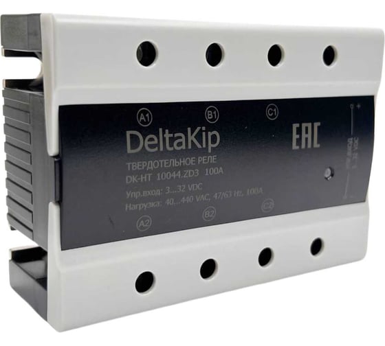Изображение товара Трехфазное твердотельное реле для коммутации резистивной нагрузки DELTAKIP Delta-Kip DK3-10044.ZD3, 100А, 3...32VDC DK-F0000030