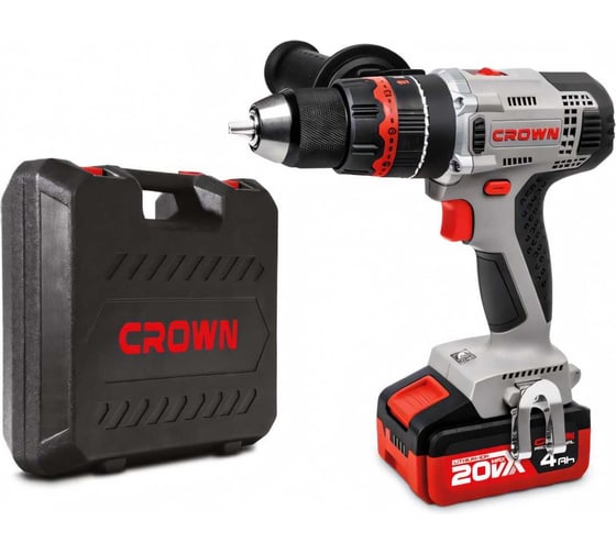 Изображение товара Аккумуляторная ударная дрель-шуруповерт Crown CT21075HMX-4 BMC