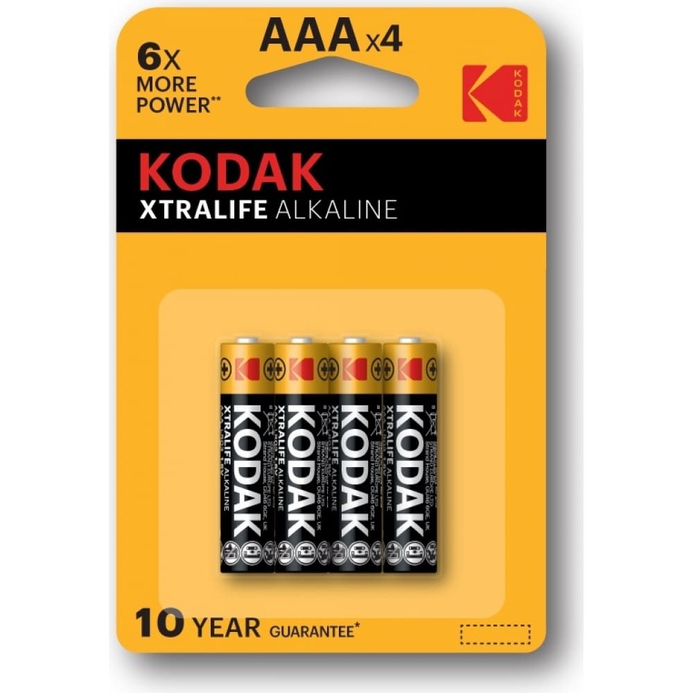 Щелочная батарейка KODAK батарейка kodak ааа супер r03 4 bl солевые