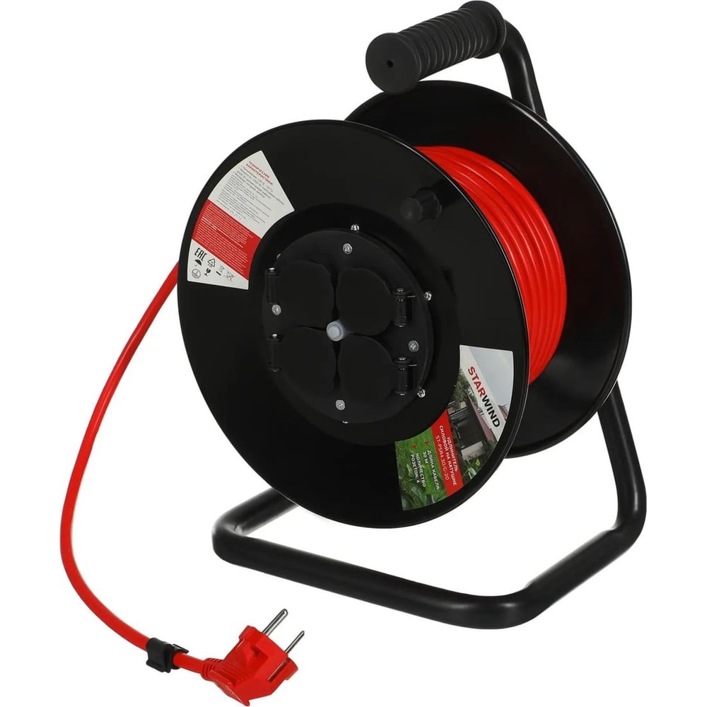 Изображение товара Силовой удлинитель STARWIND ST-PSR4.30/G-20 4 розетки, 30м, оранжевый кабель, 20A