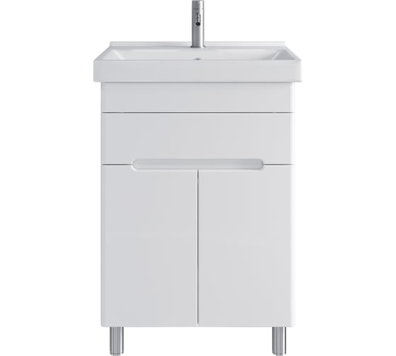 Изображение товара Тумба напольная модена 50 с раковиной фест 50 (комплект) для ванной комнаты Sanstar белая 222.1-1.4.1.КФЕС