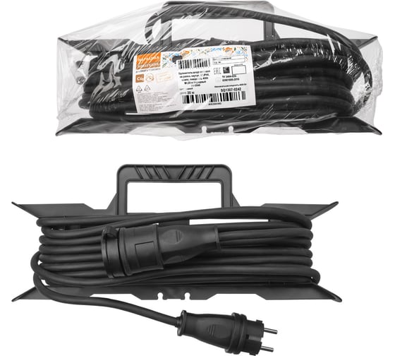 Изображение товара Силовой удлинитель-шнур TDM ELECTRIC на рамке, каучук, кг, ip44, штепсельное гнездо, с заземлением, 4000 вт, 20 м, народный SQ1307-0242