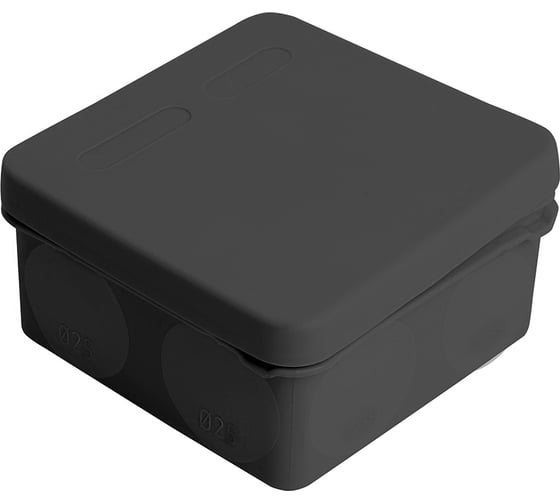 Изображение товара Разветвительная коробка STEKKER EBX40-38-67, 2х компонентная, HF, 100х100х50мм, 8 вводов, IP67, черная (GE42455-05), 49654