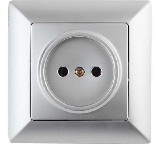 Изображение товара Розетка Intro 420103 2P, 16А, 250В, СУ, Solo, алюминий Б0043307