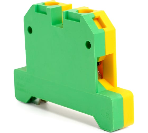 Изображение товара Наборный изолированный винтовой зажим STEKKER Ld551-4-100 зни 10,0 мм2 (jxb 10), желтый, зеленый, 40 штук в упаковке 49489