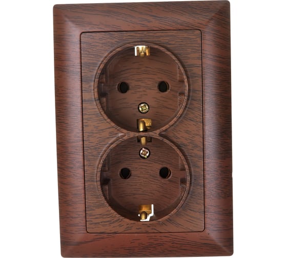 Изображение товара Розетка Intro 420510 2х2PE Schuko,16А, 250В, СУ, Solo, венге Б0043338