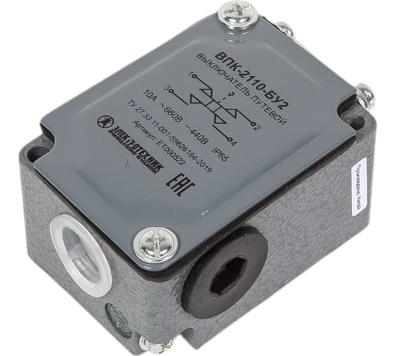 Изображение товара Путевой выключатель Электротехник Впк-2110-бу2, толкатель, ip65 ET000522