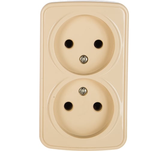 Изображение товара Розетка Intro 320302 2х2P, 16А, 250В, IP20, ОУ, Polo, слоновая кость Б0036129