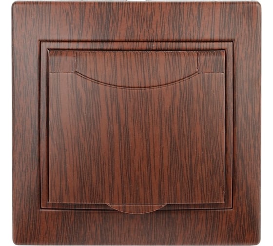 Изображение товара Розетка Intro 2PE Schuko с крышкой, 16А, 250В, IP20, СУ, Plano, венге Б0030064