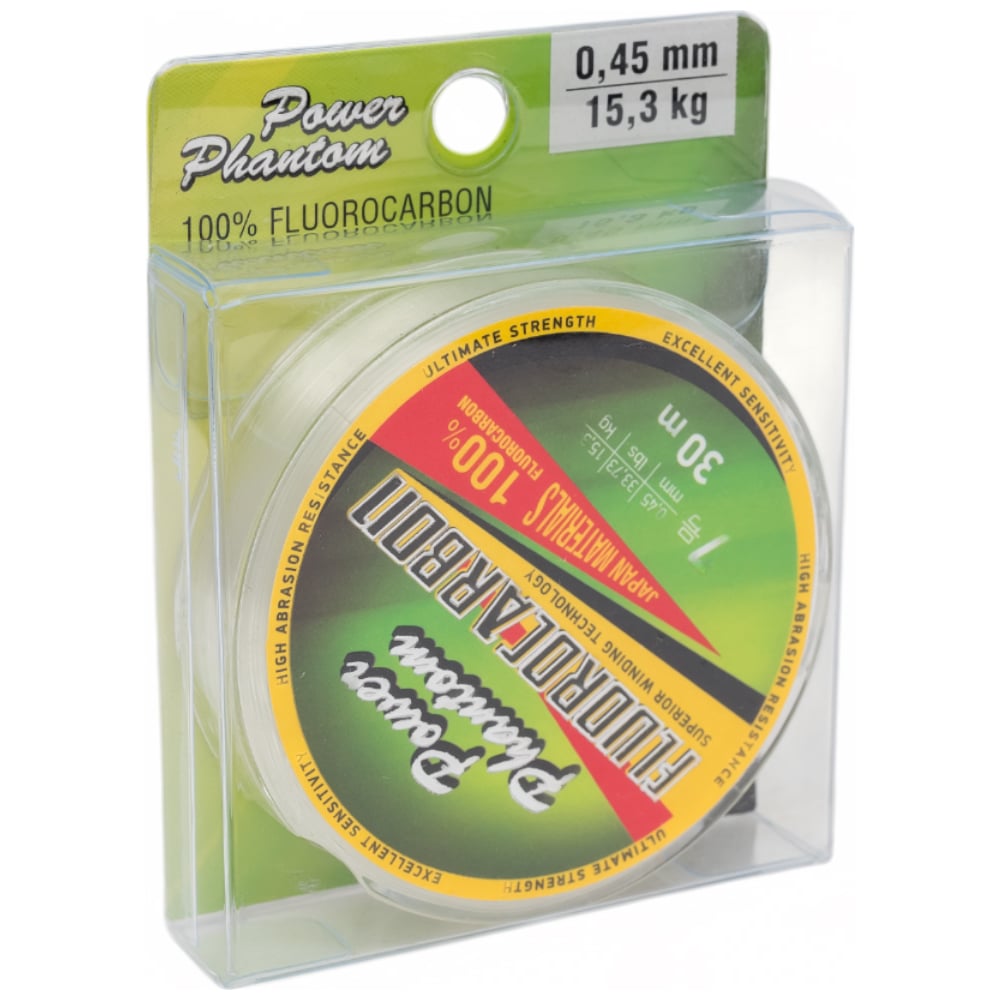 Изображение товара Леска Power Phantоm Fluorocarbon 0.45мм 30м прозрачная для рыбалки