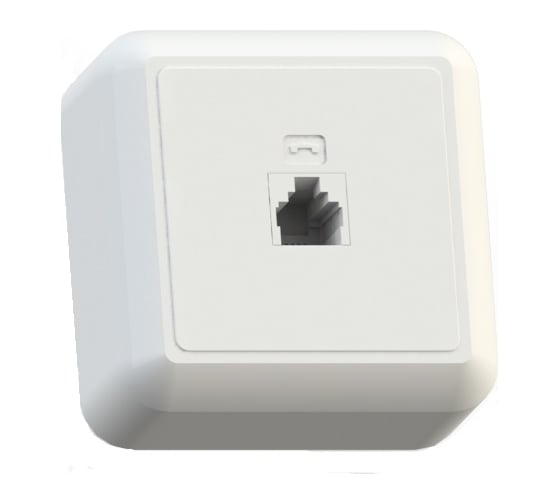 Изображение товара Телефонная розетка открытой установки Кунцево-Электро ОПТИМА РТ5-7 с/к 8039