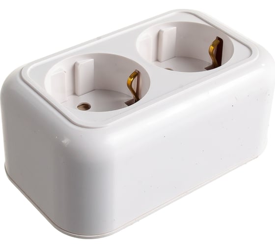 Изображение товара Розетка Кунцево-Электро ВАЛЕНТИНА открытой установки, двухместная с з/к, з/ш РА16-327 6217