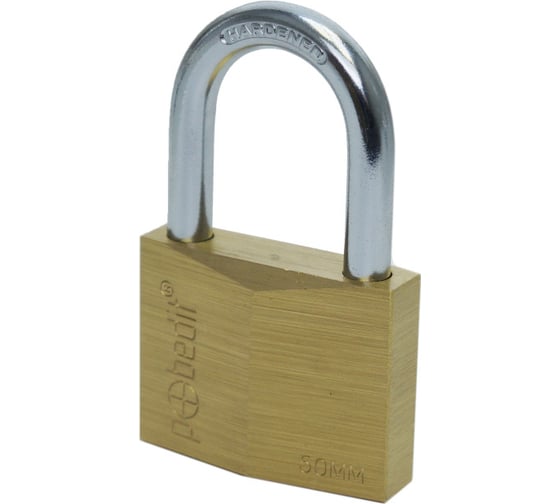 Изображение товара Навесной замок Pobedit Бастион-2, латунь, 50 мм 8112050