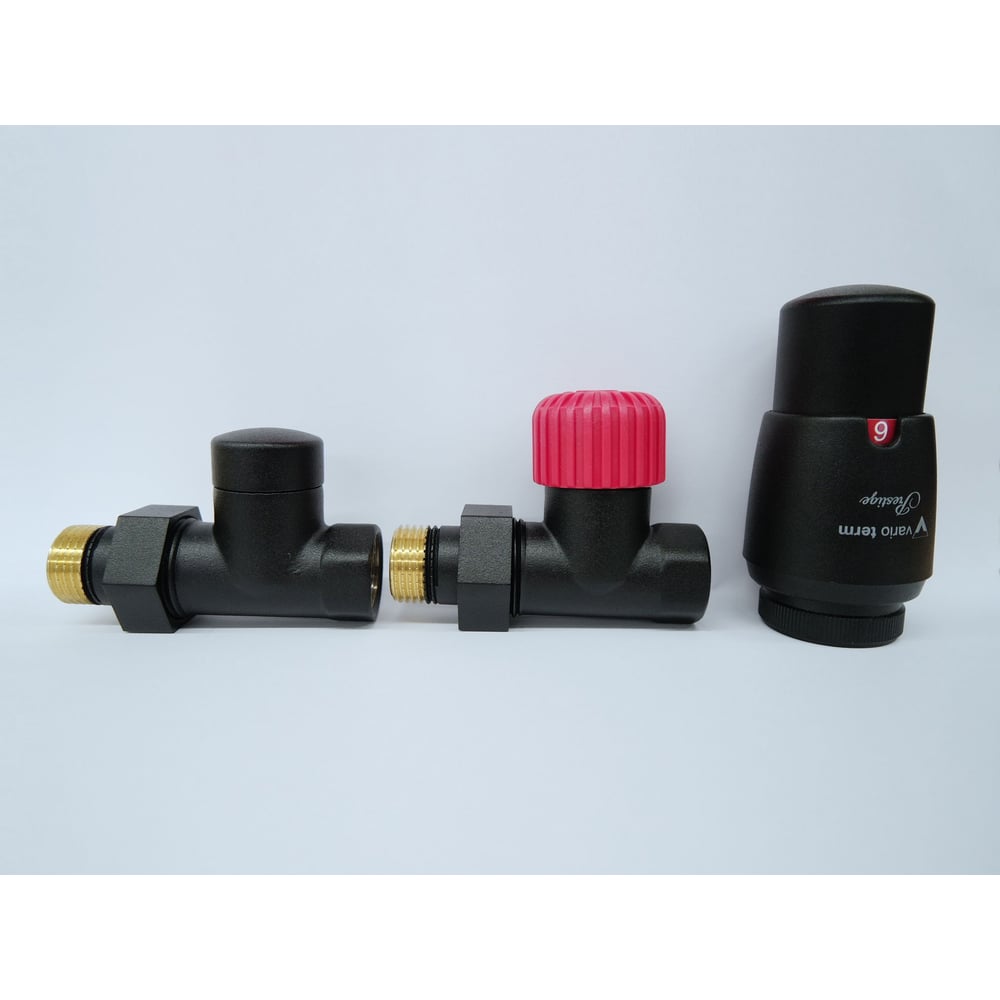 Изображение товара Комплект для прямого подключения с термоголовкой Vario Term Royal чёрный