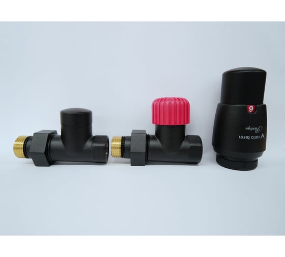 Изображение товара Комплект для прямого подключения с термоголовкой Vario Term Royal чёрный структурный ROGS0214CFP