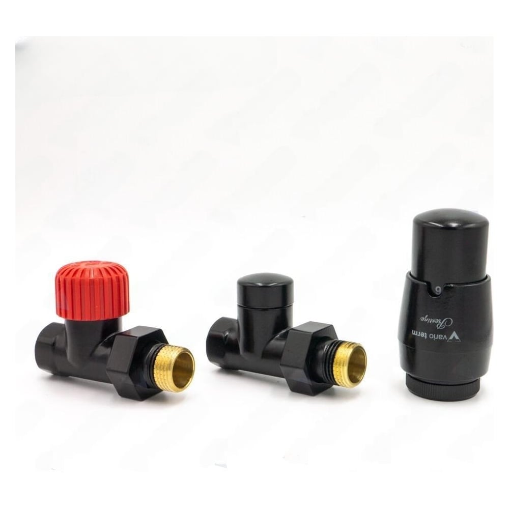 Изображение товара Комплект Vario Term Royal с термоголовкой, черный матовый