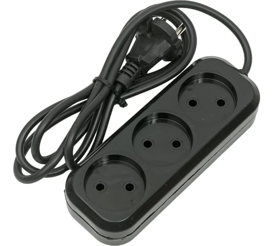 Изображение товара Сетевой удлинитель PERFEO без заземления RU POWER 1.5м 3 розетки чёрный 30 013 089